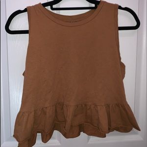 brown/tan target crop top